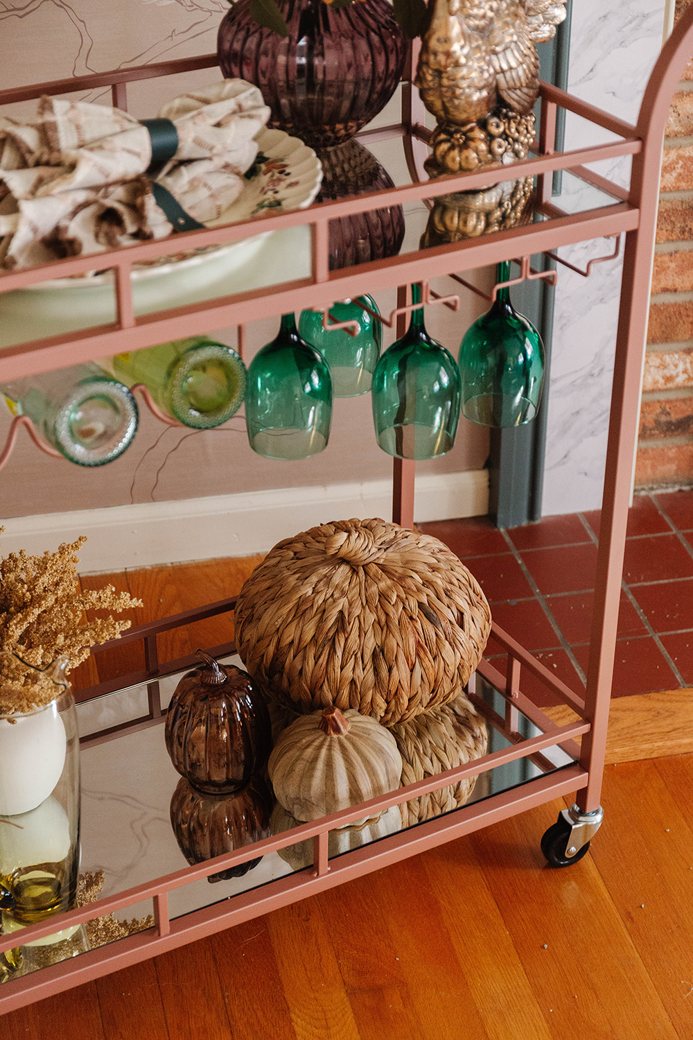 How To Style A Bar Cart For Thanksgiving